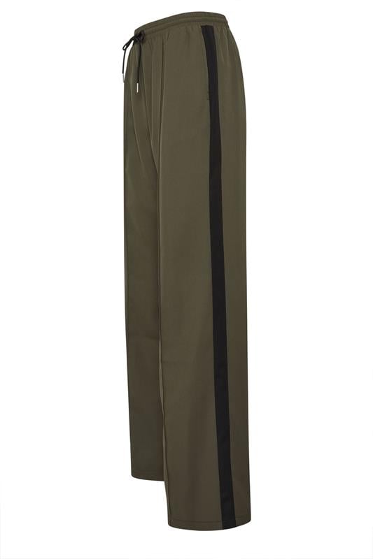 LTS Tall Women's Khaki Green Side Stripe Wide Leg Trousers | Long Tall Sally 2