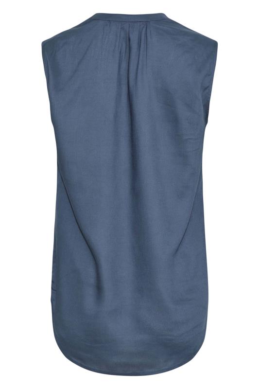 LTS Tall Women's Navy Blue Tie Detail Sleeveless Top | Long Tall Sally 7