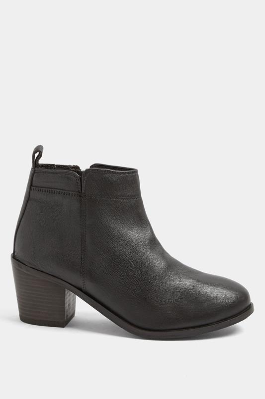Brown Leather Heeled Ankle Boots In Wide E Fit | Yours Clothing 2