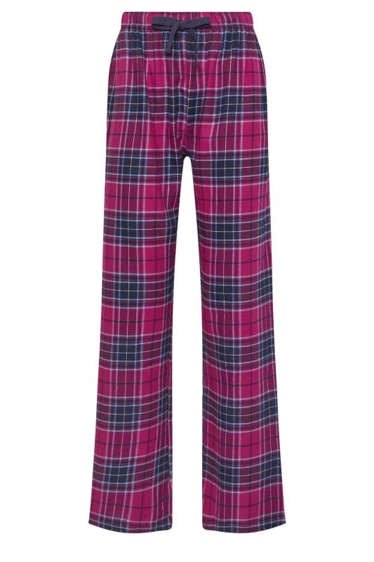 LTS Tall Fuchsia Pink Woven Check Pyjama Bottoms | Long Tall Sally 5