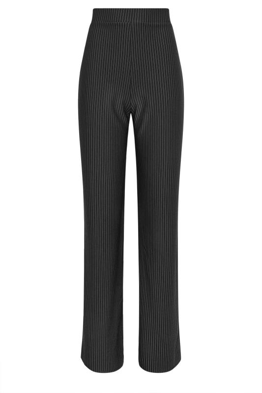 LTS Tall Womens Black Pinstripe Wide Leg Trousers | Long Tall Sally 4