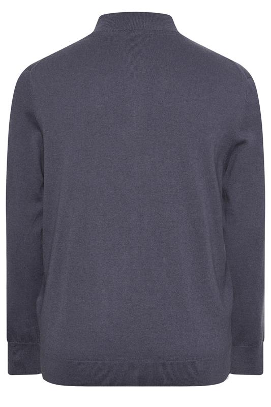 LYLE & SCOTT Big & Tall Grey Cotton Merino Quarter Zip Jumper | BadRhino 2