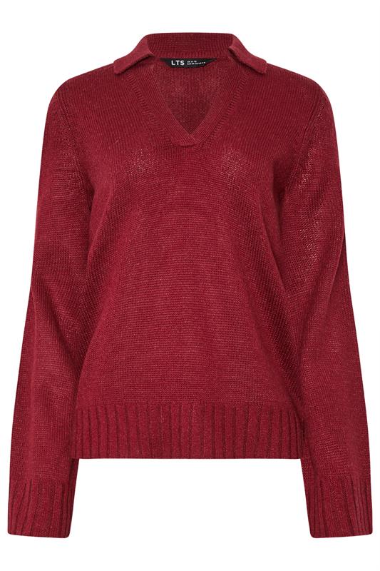 LTS Tall Red Knitted Collared Jumper | Long Tall Sally 5