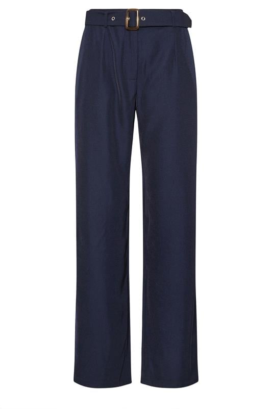 Tall  LTS Tall Navy Blue Wide Leg Belted Trousers
