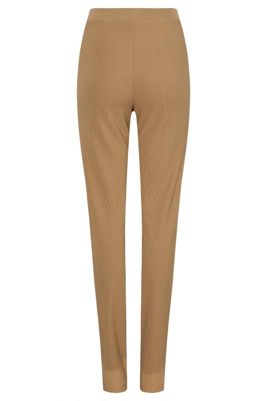 LTS Tall Women's Camel Brown Ribbed Slim Leg Trousers | Long Tall Sally  4