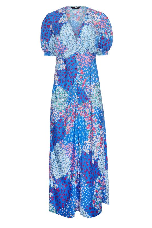 LTS Tall Womens Blue Floral Midi Tea Dress | Long Tall Sally  6