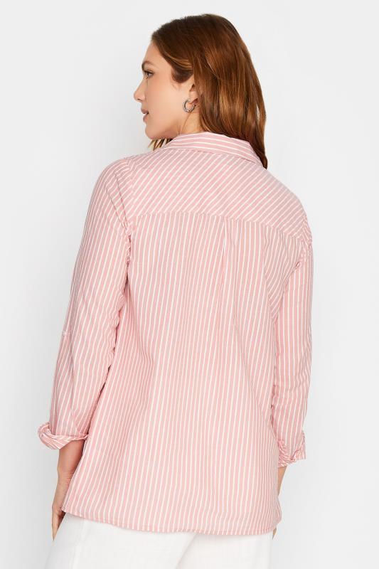 LTS Tall Women's Pink Cotton Stripe Shirt | Long Tall Sally 3