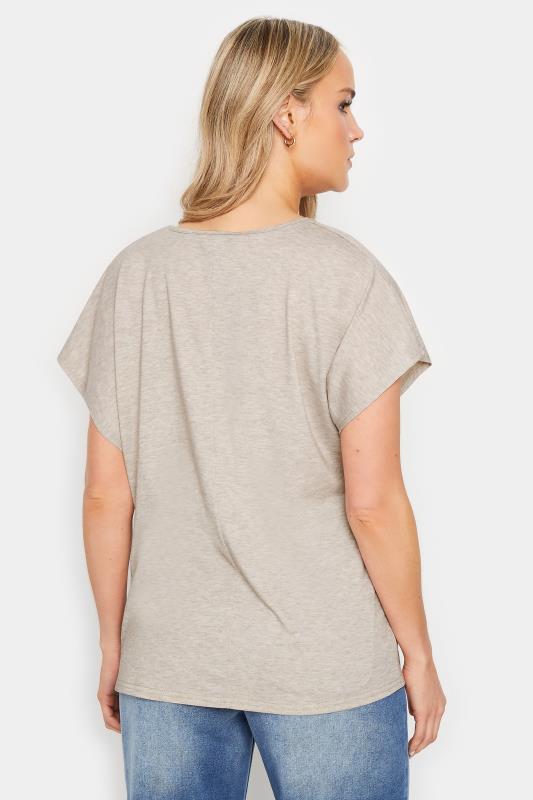 LTS Tall Women's Stone Brown Draped Front T-Shirt | Long Tall Sally 4