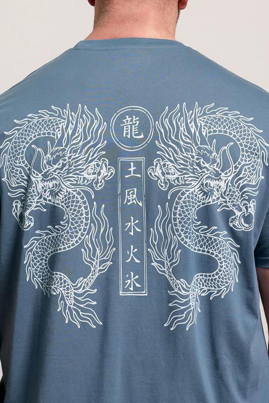 BadRhino Big & Tall Blue Extra Long Dragon Graphic T-Shirt | BadRhino 5