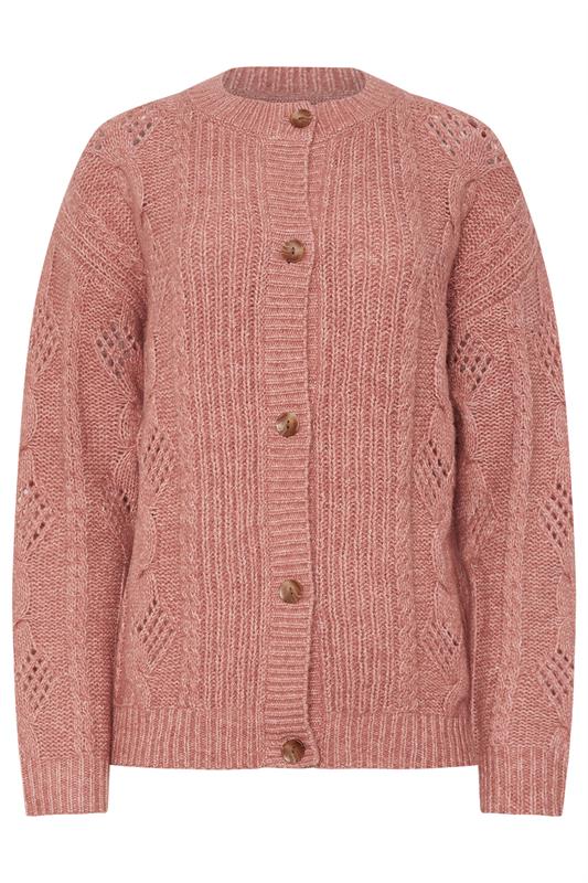 LTS Tall Pink Pointelle Knit Cardigan | Long Tall Sally 5