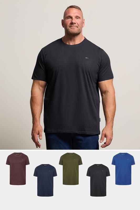 Men's  BadRhino Big & Tall 5 Pack Black & Blue Core T-Shirts