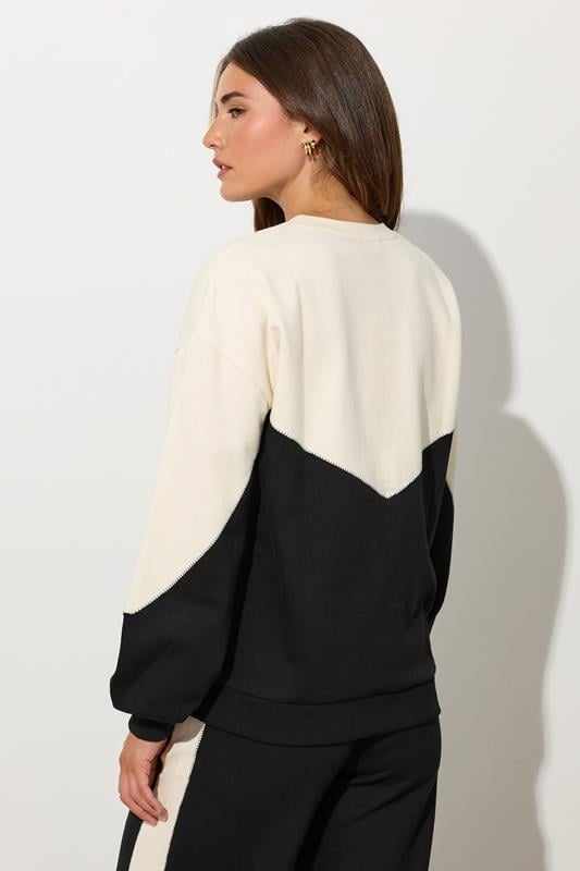LTS Tall Black Contrast Colour Block Sweatshirt | Long Tall Sally 4