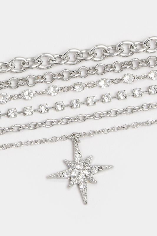 Silver Tone Star Diamante Choker Necklace | Yours Clothing 3