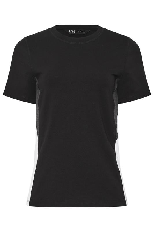 Tall  LTS Tall Black Active Colour Block Short Sleeve Top