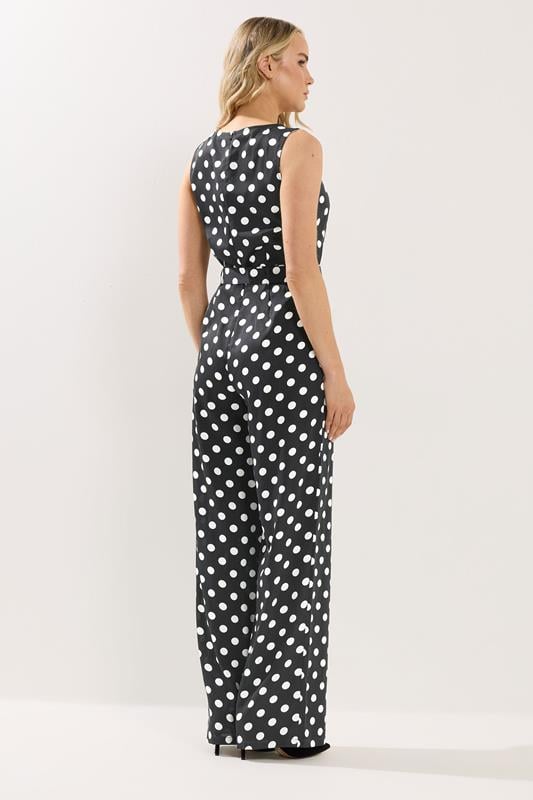 LTS Tall Women's Black Polka Dot Wide Leg Jumpsuit | Long Tall Sally 2