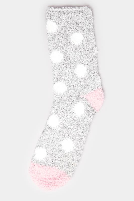 YOURS 2 PACK Pink & Grey Cosy Textured Ankle Socks | Yours Clothing 6