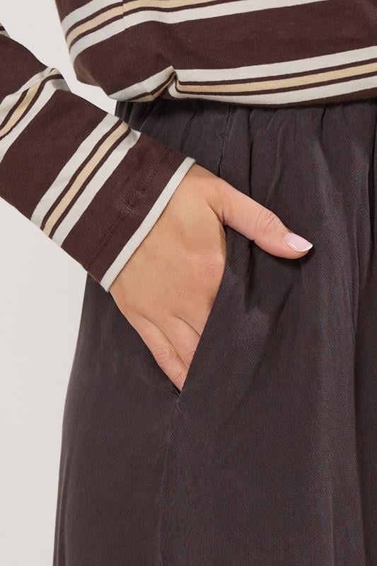 LTS Tall Chocolate Brown Acid Wash Side Split Maxi Skirt | Long Tall Sally 5