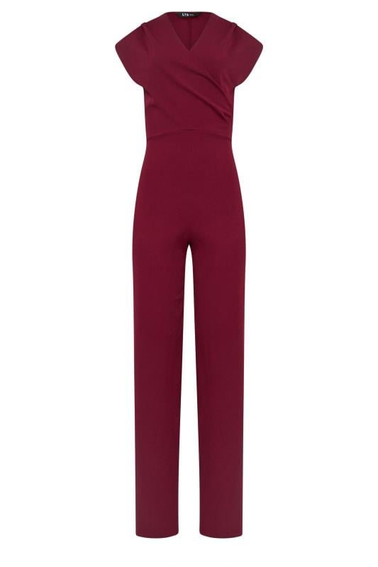 LTS Tall Burgundy Red Cross Over Jumpsuit | Long Tall Sally 6