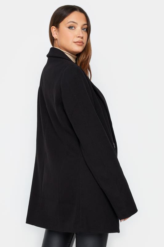 LTS Tall Women's Black Double Breasted Brushed Jacket | Long Tall Sally 3