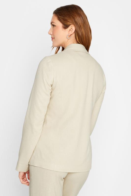 LTS Tall Stone Brown Linen Blazer Jacket | Long Tall Sally 4