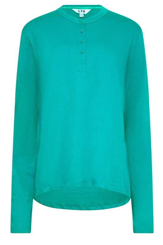 LTS Tall Womens Turquoise Green Placket Pyjama Top | Long Tall Sally  5