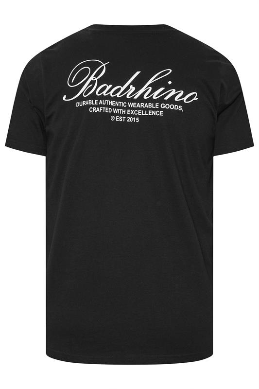 BadRhino Big & Tall Black Logo Back Print T-Shirt | BadRhino 7