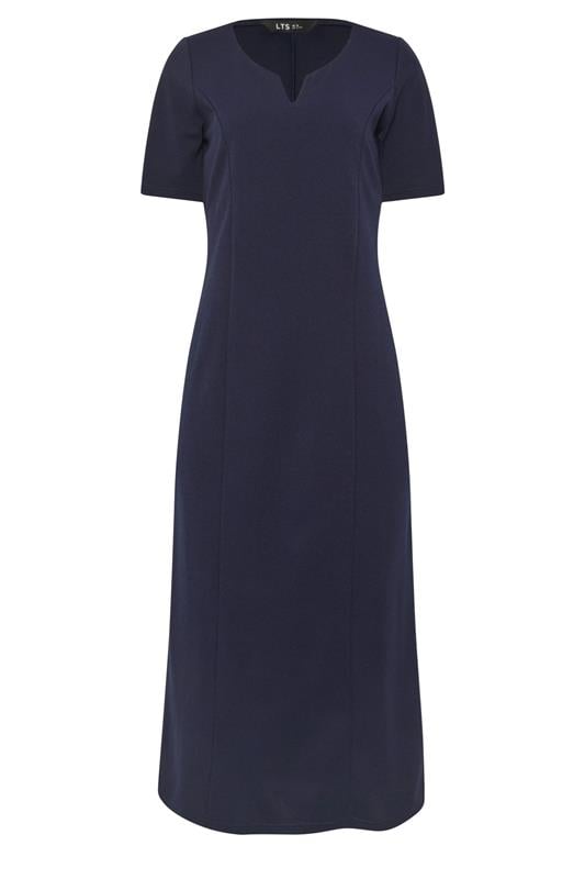LTS Tall Women's Navy Blue Notch Neck Midi Dress | Long Tall Sally 5