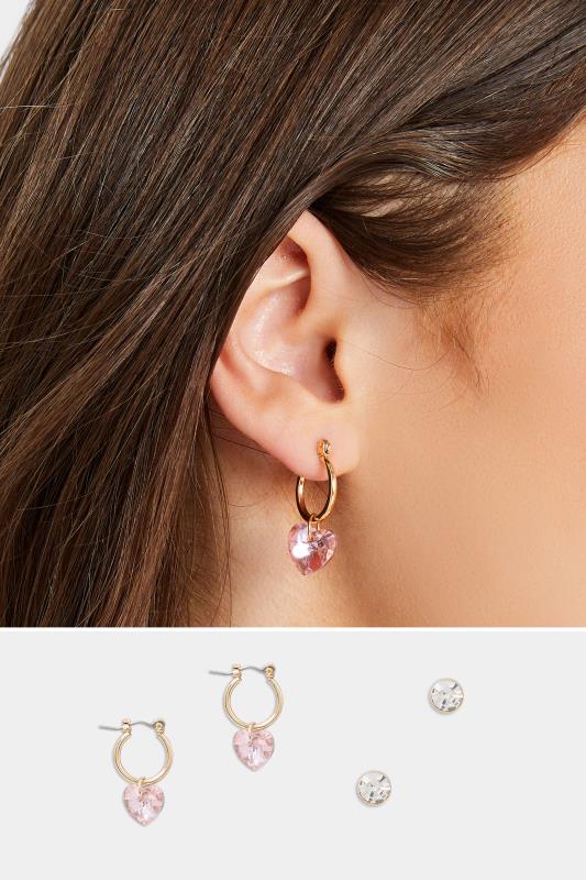 Plus Size  Yours 2 PACK Gold & Pink Small Hoop Earrings