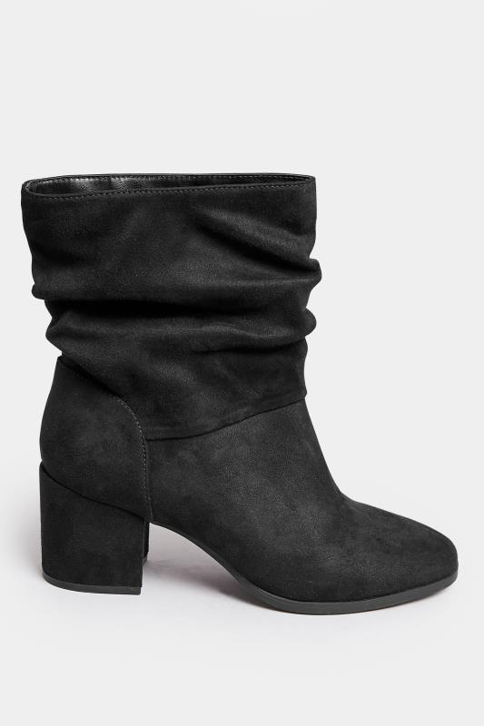 Black Faux Suede Slouch Ankle Boots In Wide E Fit & Extra Wide EEE Fit | Yours Clothing 3
