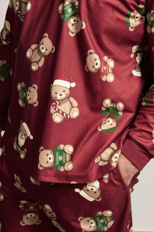 BadRhino Big & Tall Red Teddy Bear Pyjama Set | BadRhino 5