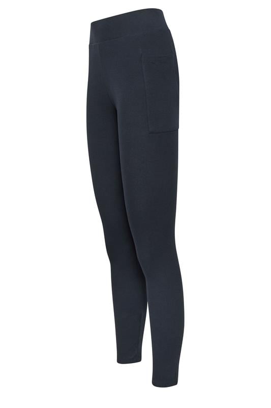 LTS Tall Women's Navy Blue Ribbed Pocket Leggings | Long Tall Sally 3
