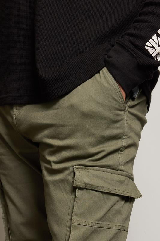 BadRhino Khaki Green Stretch Cargo Trousers | BadRhino 4