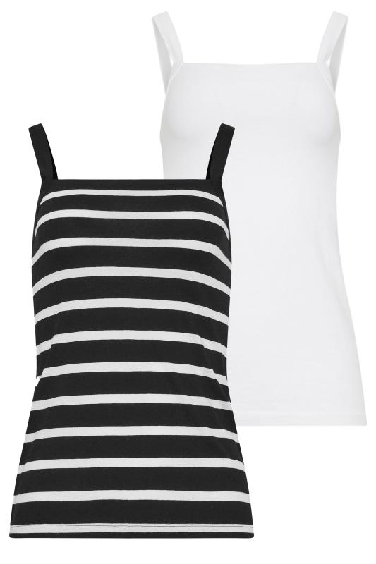 LTS Tall Women's 2 PACK Black & White Striped Cami Vest Tops | Long Tall Sally  6