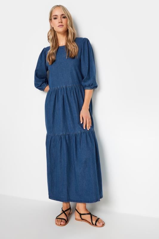 LTS Tall Women's Blue Denim Tiered Midaxi Dress | Long Tall Sally 2