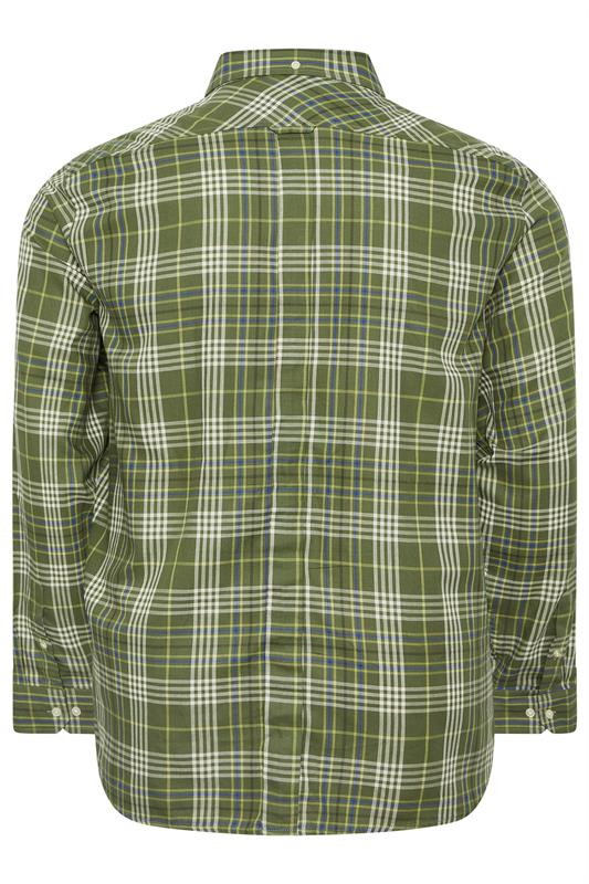 BEN SHERMAN Big & Tall Green Check Shirt | BadRhino 2