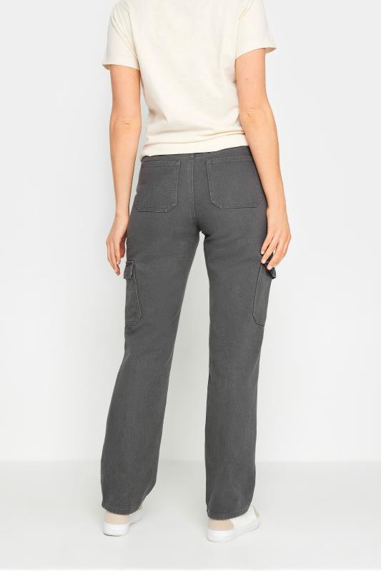 LTS Tall Womens Grey Straight Leg Cargo Jeans | Long Tall Sally 3