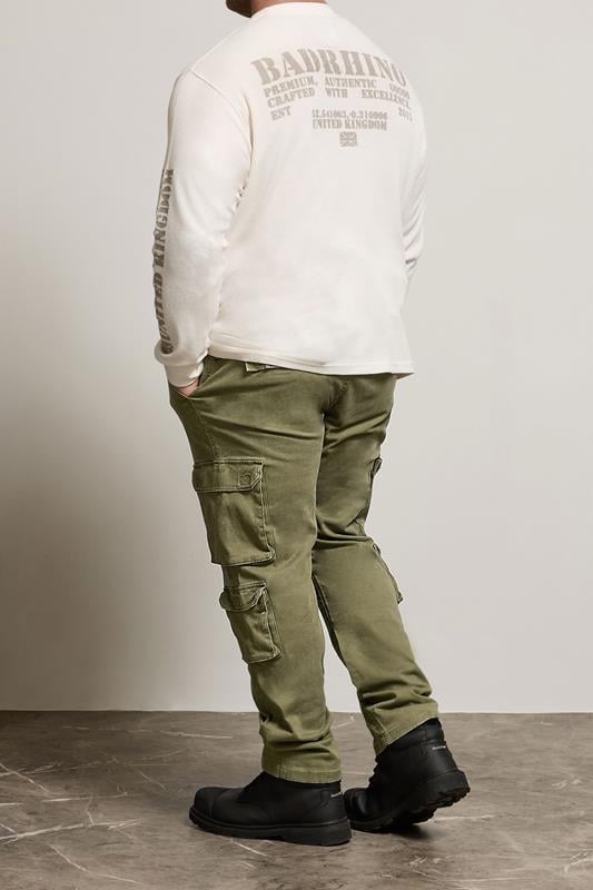 BadRhino Big & Tall Olive Green Cargo Trousers | BadRhino 4