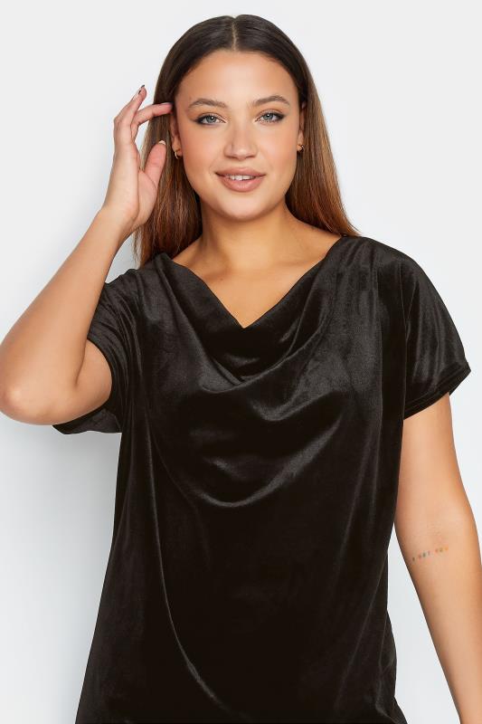 LTS Tall Womens Black Velour T-Shirt Dress | Long Tall Sally  4
