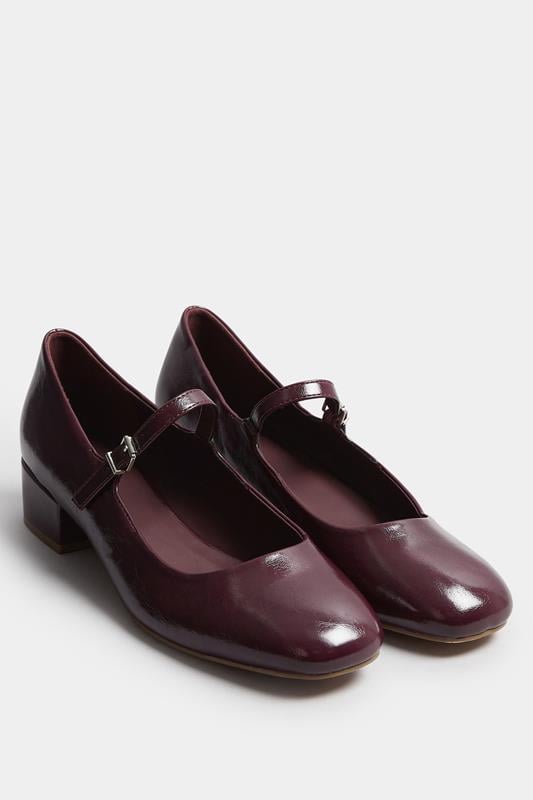 Tall  LTS Burgundy Red Mary Jane Heels In Standard Fit