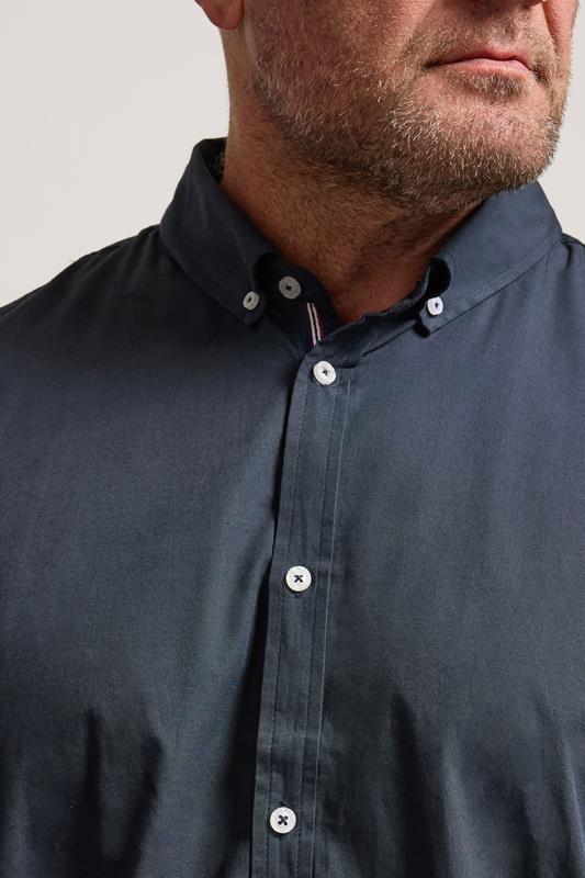 BadRhino Big & Tall Navy Poplin Short Sleeve Shirt | BadRhino 4