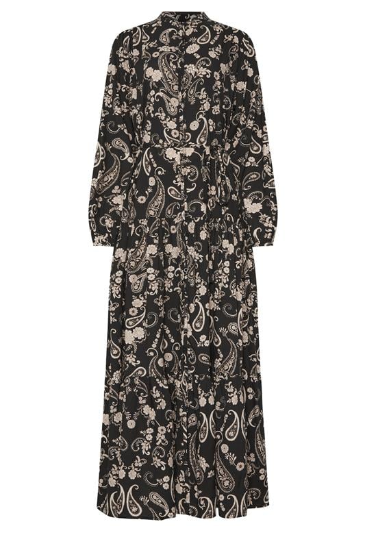LTS Tall Black Paisley Tie Waist Maxi Dress | Long Tall Sally 5