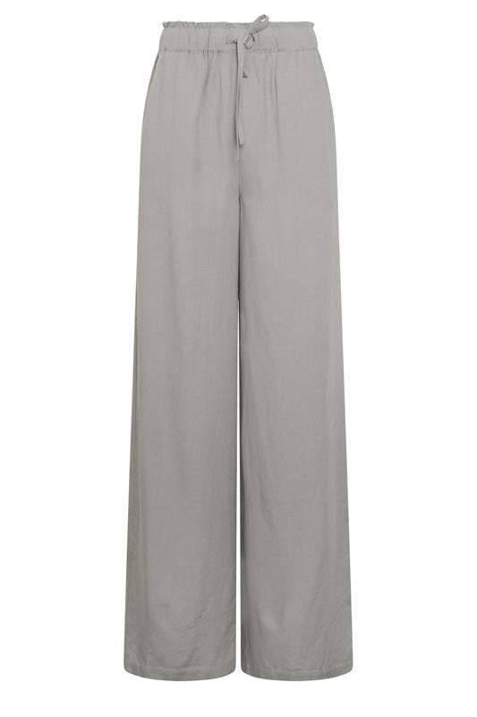 LTS Tall Women's Light Grey Linen Wide Leg Trousers | Long Tall Sally 5