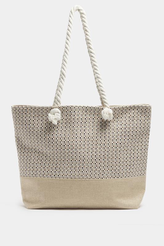 Brown Tweed Look Tote Bag | Yours Clothing 1