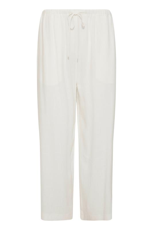 LTS Tall Women's White Linen Blend Cropped Trousers | Long Tall Sally  4