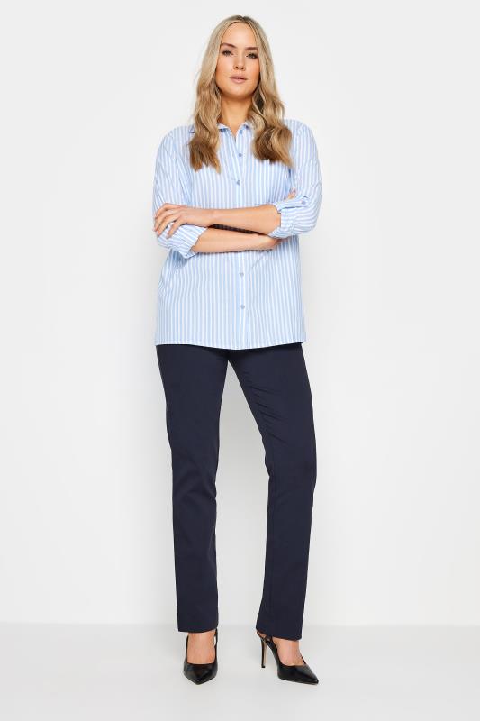 LTS Tall Women's Navy Blue Stretch Straight Leg Trousers | Long Tall Sally 1