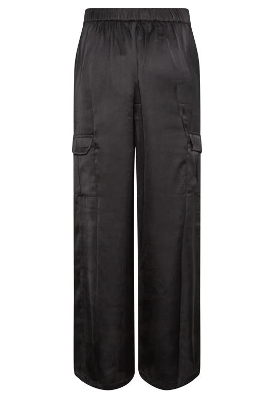 SweatyRocks Women's Pleated High Waist Satin Wide Leg Pants Casual Work  Office Long Trousers with Pockets Black S at Amazon Women's Clothing store