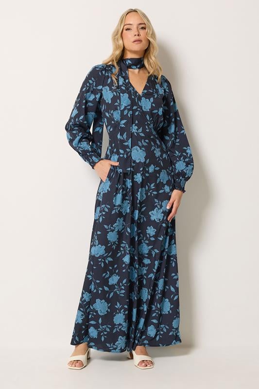  LTS Tall Navy Blue Floral Maxi Dress