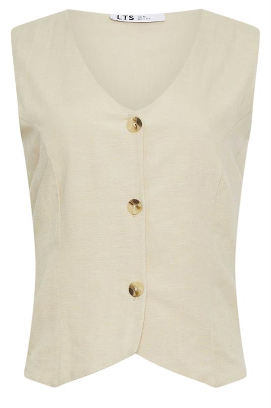 LTS Tall Women's Stone Brown Linen Waistcoat | Long Tall Sally 6