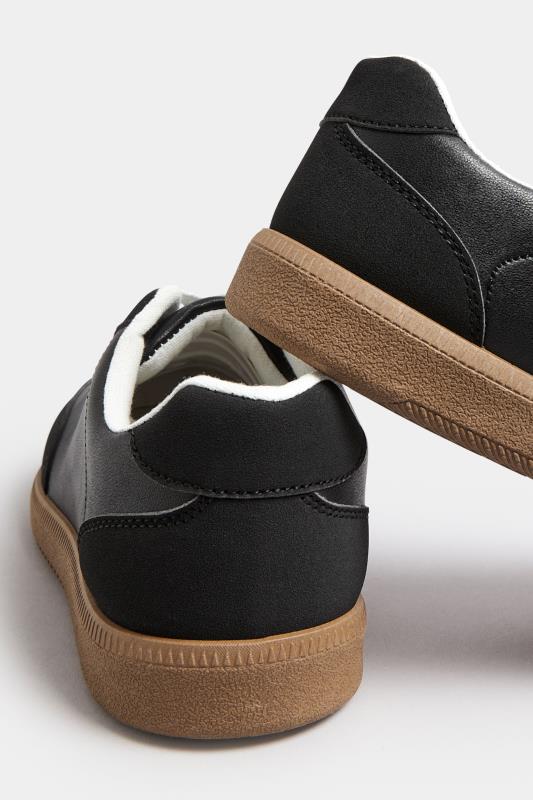 Black Retro Gum Sole Trainers In Extra Wide EEE Fit | Yours Clothing 5