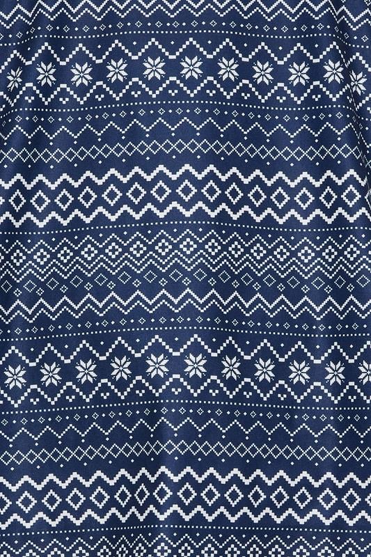BadRhino Big & Tall Navy Blue Fairisle Pyjama Set | BadRhino 8